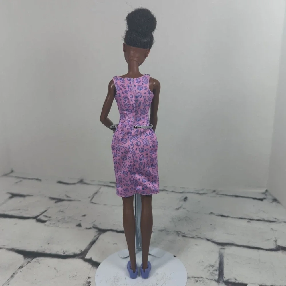 Mattel Barbie AA Doll African American Afro 2014 purple dress And‎ Shoes